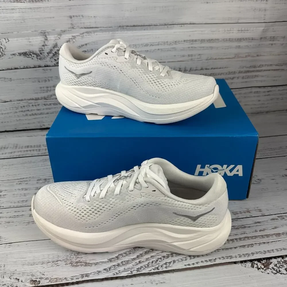 HOKA Rincon 4 Womens 8B Running Shoes White Silver